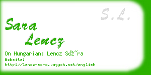 sara lencz business card